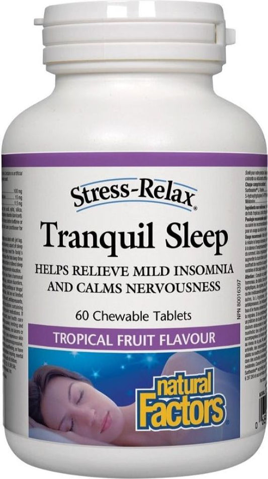 NATURAL FACTORS Tranquil Sleep (Tropical Fruit - 60 chewables)