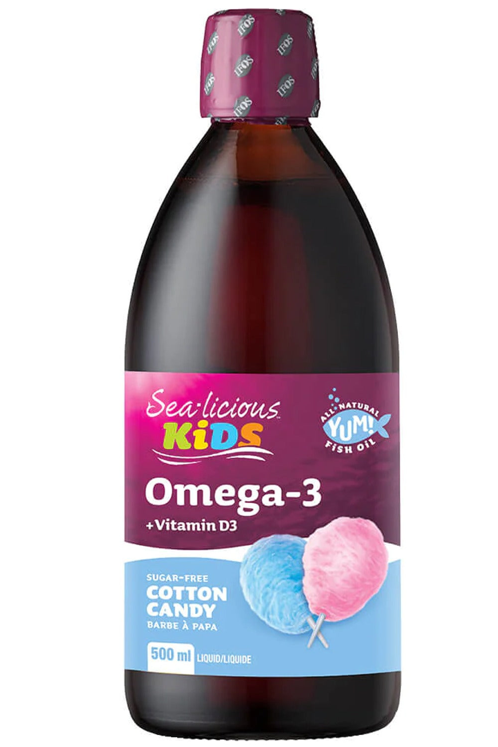 SEA-LICIOUS Kids Omega 3 + D (Cotton Candy - 500 ml)