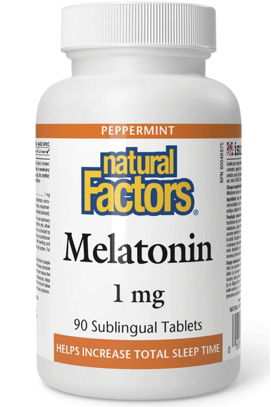 NATURAL FACTORS Melatonin (1 mg / Peppermint - 180 sub tabs)