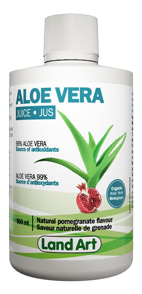 LAND ART Aloe Vera Pure Juice (Pomegranate - 500 ml)