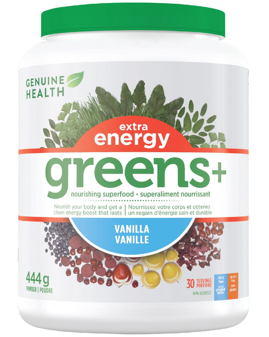 GENUINE HEALTH Greens+ Extra Energy (Vanilla - 30 servings)