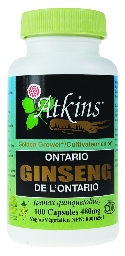 Atkins Ginseng 100% Ontario Ginseng (100 caps)