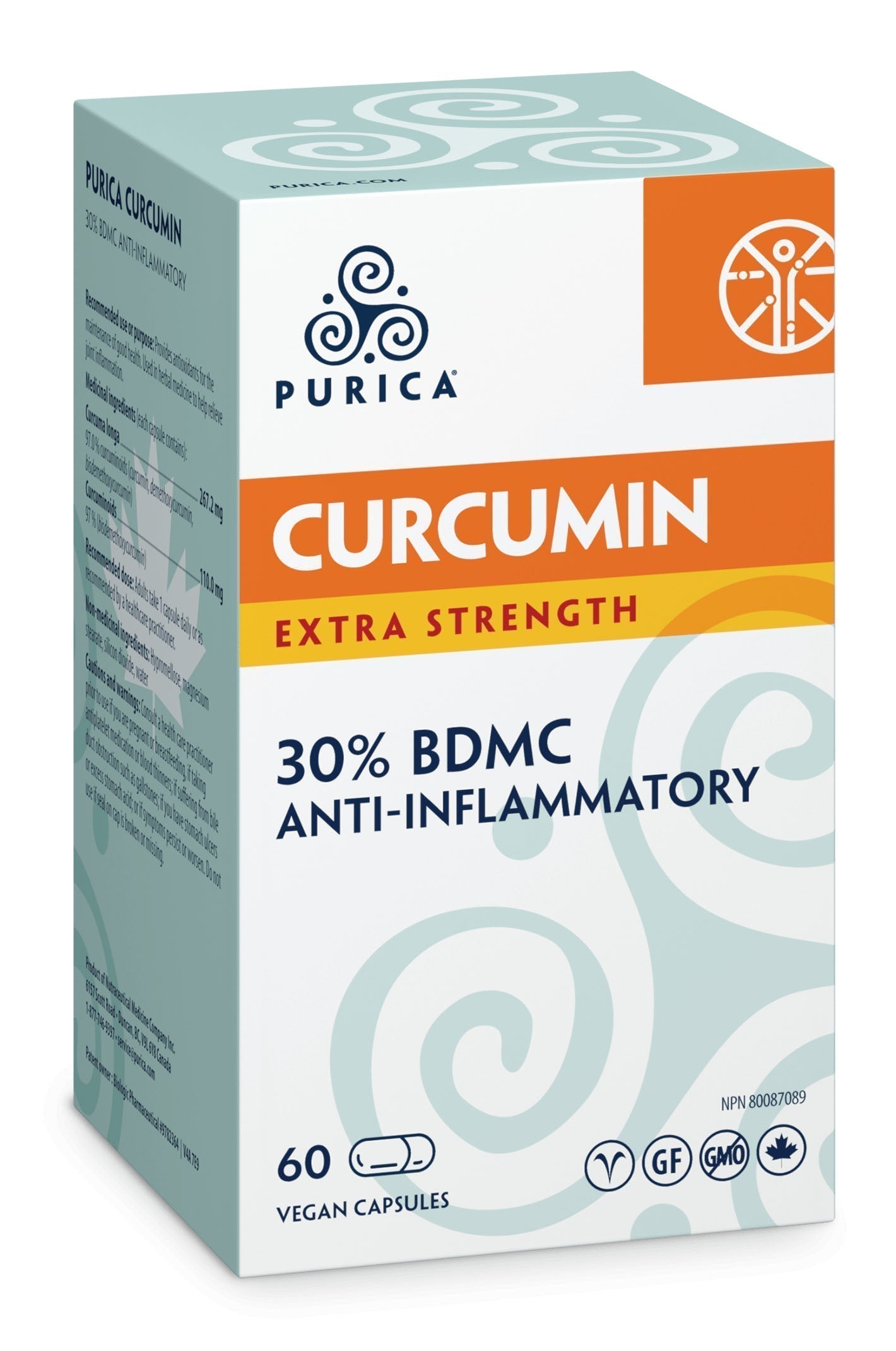 PURICA Curcumin Extra Strength 30% BDMC (60 veg caps)